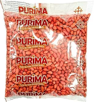 Red Skin Peanuts 1kg - Raw Whole Skinned Peanut Nuts - Natural Bulk Ready to Eat Edible Nut For Human Consumption – Protein Unsalted Unroasted Shelled Redskin Kernels Jugu (Packaging May Vary) PURIMA