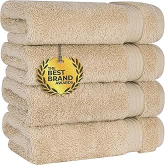 Cotton Paradise Hand Towels for Bathroom, 100% Turkish Cotton 16x28 inch 4 Piece Hand Towel Set, Soft Absorbent Face Towel Clearance Set, Sand Taupe Hand Towels