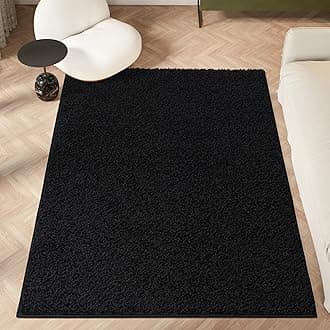 homeart Area Rug - Super Soft Shaggy Rugs For The Living Rooms, Bedrooms And Kitchen - Modern, Easy To Clean Carpet - 60x110 cm, Black