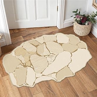BEIMO Area Rugs 3x4 for Entryway, Machine Washable Rugs for Entrance Living Room, Modern Irregular Abstract Indoor Door Mat Soft Rug, Special-Shaped Non Slip Carpet with Rubber Backing, Panelled Beige