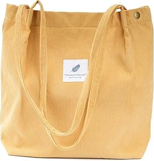 Corduroy Tote Bag Cute Tote Bags for Women Shoulder Bag with Inner Pocket for Work Beach Travel and Shopping Grocery