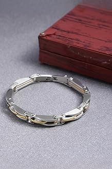 Bracelets for Men and Boys Fashion Bracelet for Men |Silver Toned Durable Stainless Steel Chain Bracelet for Men | Birthday Gift for Men and Boys Anniversary Gift for Husband