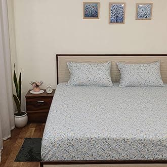 Cottington Lane Microfiber 144 TC Printed Bedsheet for Double Bed with 2 Pillow Covers for Summer Breathable Soft Wrinklefree Soft Touch & Skin Friendly,90x100 Inches, Garden Bloom