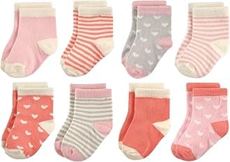 Hudson Baby Unisex Baby Cotton Rich Newborn and Terry Socks Casual Socks (pack of 8)