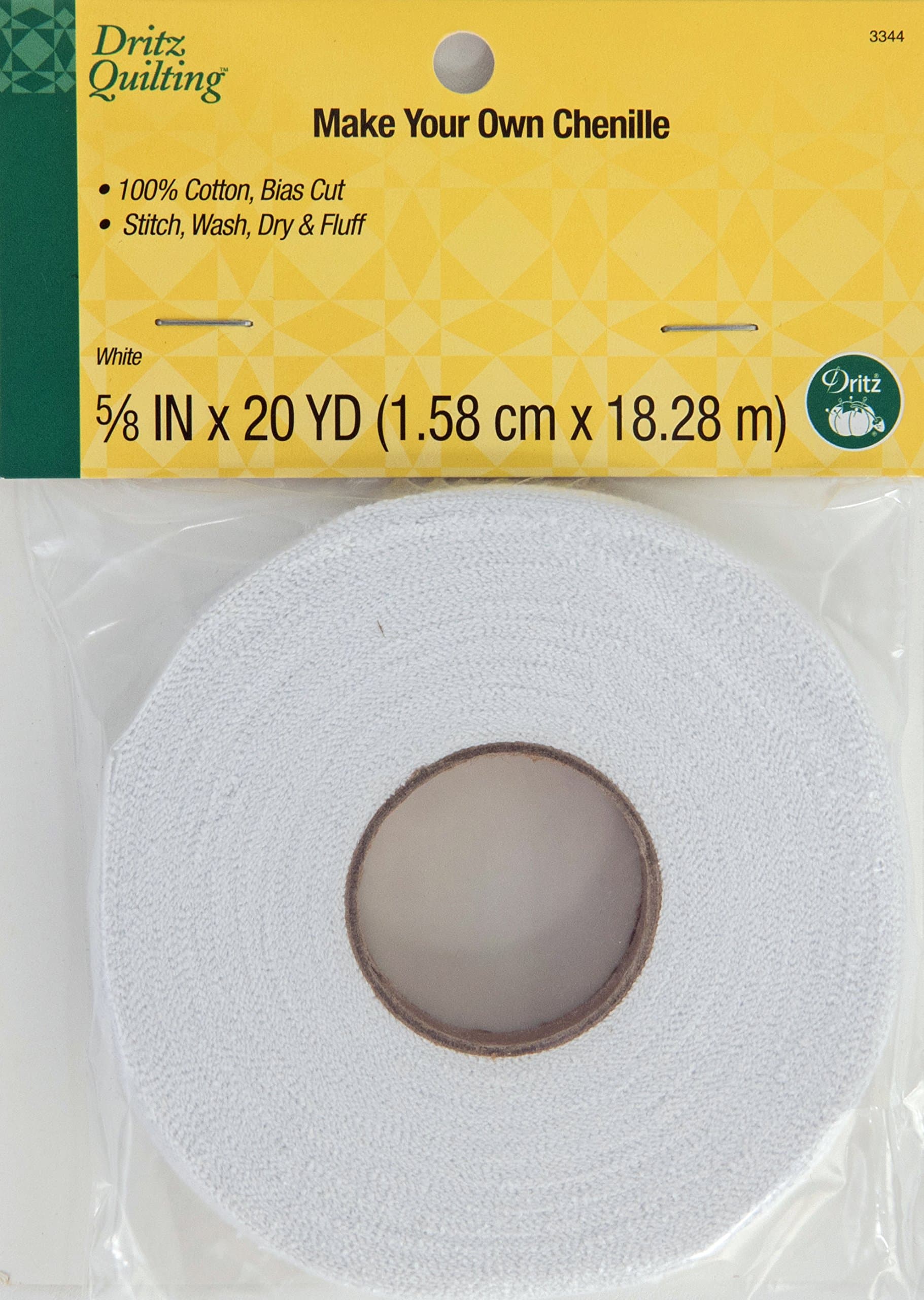 Dritz 3344 Make Your Own Chenille, 20-Yards, White