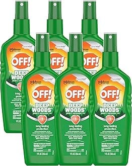 OFF! Deep Woods Insect Repellent VII, Long Lasting Protection from Mosquitoes, Ticks, Biting Flies, Gnats & Chiggers, 9 FL OZ Pump Spray Bottle (Pack of 6)