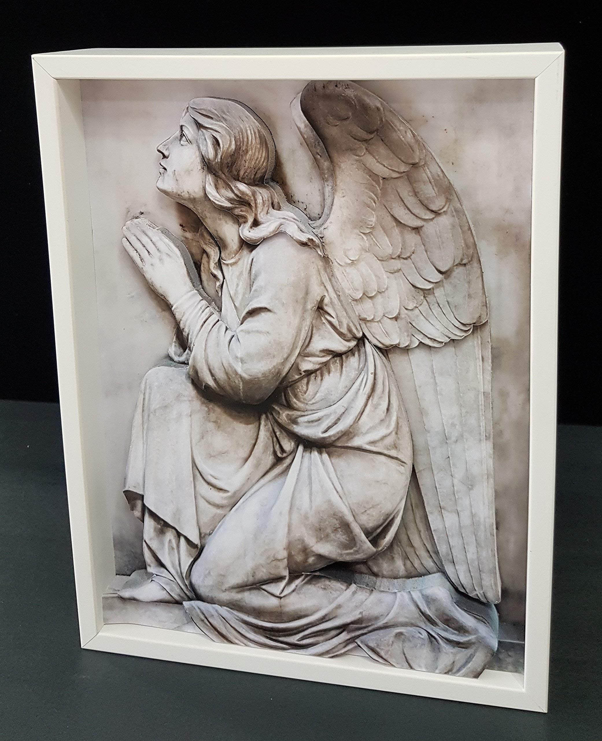 Praying Stone Angel Picture Custom Frame 3D Art