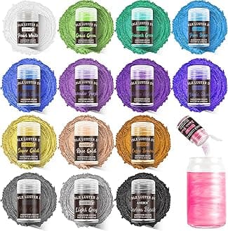 Aheroi Edible glitter Set of 15, Food Grade Edible Powder Cocktail Glitter Shimmering Glitter for Drinks, Luster Dust Sprinkles Powder Glitter for Fondant Cake Decorating(4g/0.14oz)