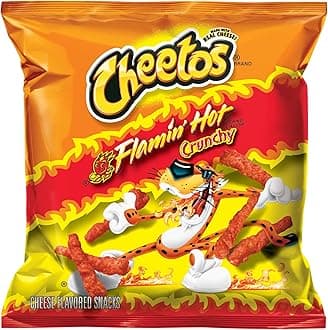 Crunchy Flamin' Hot Cheese Flavored Snacks, 1 Ounce (Pack of 44)