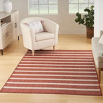 Nourison Home Positano Terracotta Ivory 4' x 6' Area Rug - Easy Clean, Non Shedding, Bed Room, Living Room, Dining Room, Kitchen (4' x 6')