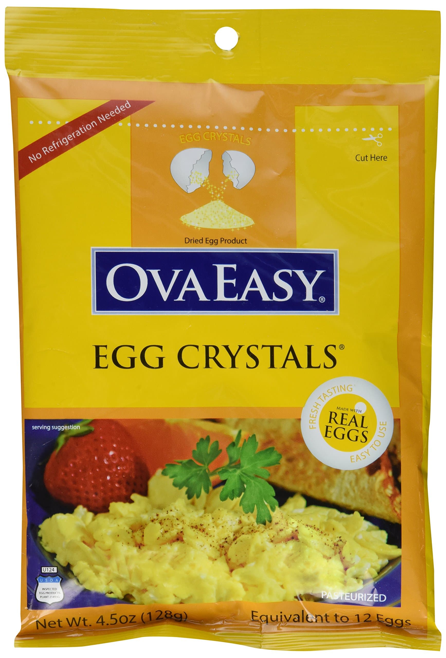 Ova Easy Dehydrated Egg Crystals – Powdered Eggs Made From All-Natural Ingredients – Easy-To-Prepare Egg Powder – Dehydrated Food Perfect for Camping & Backpacking - Pack of 6-5.1 oz. bags
