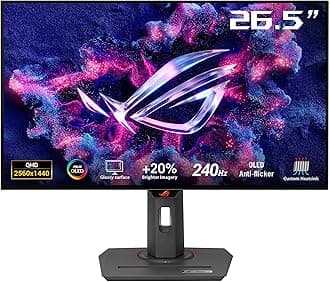 ASUS ROG Strix 27” 1440P OLED Gaming Monitor (XG27AQDMG) - QHD, Glossy OLED, 240Hz, 0.03ms, Custom Heatsink, Anti-flicker,Uniform Brightness, G-SYNC Compatible, 99% DCI-P3, DisplayWidget, 3yr warranty
