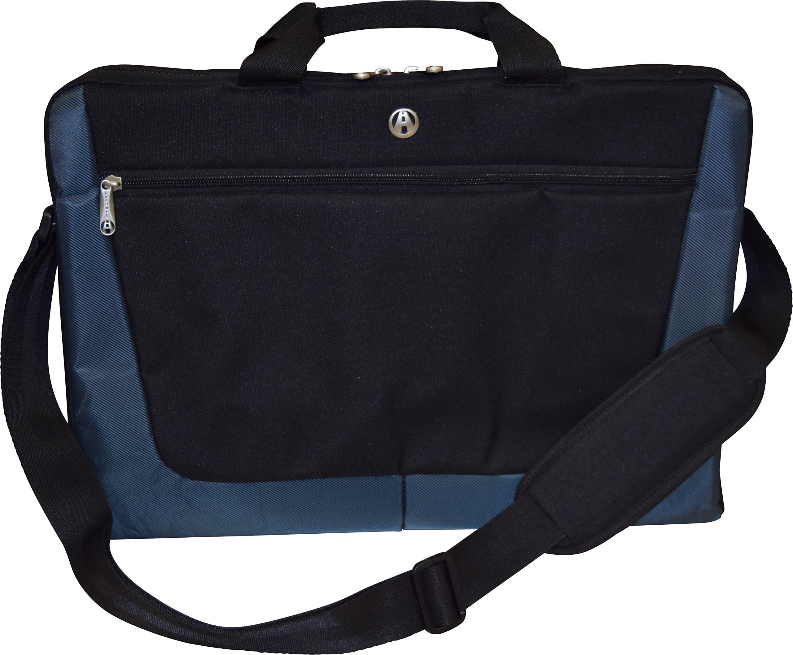 Avenues Utrek Slim Notebook Bag w/Adjustable Shoulder Strap - Fits up to 17.3" (Black/Blue-Gray)