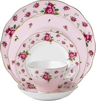 New Country Roses Pink 5-Piece Place Setting