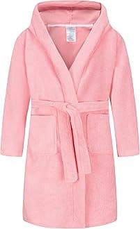 Kids Soft Towel Hooded Robe Cotton Bathrobe for Girls 5-16 Years