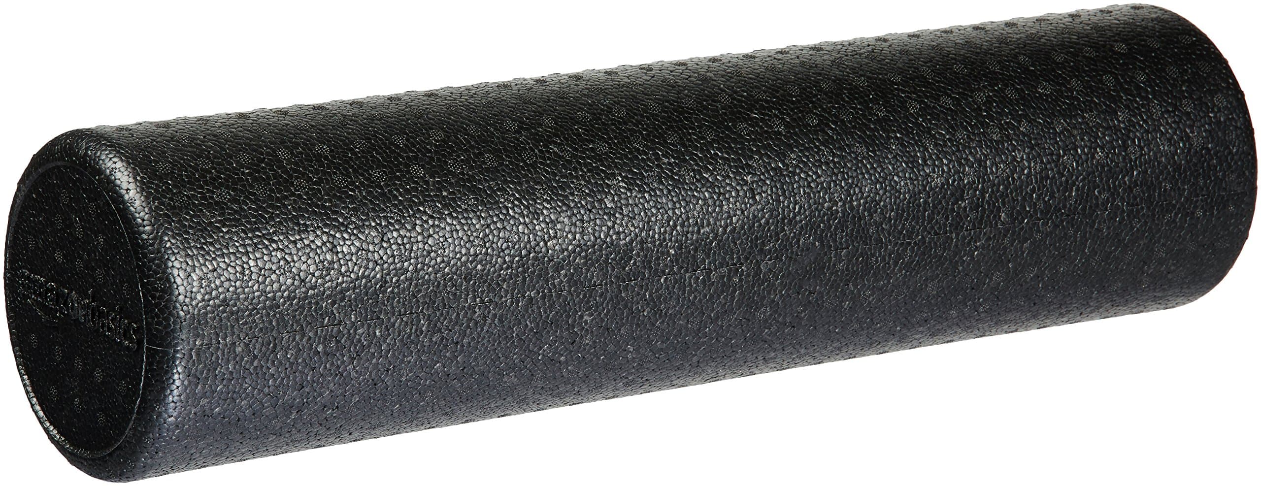 High-Density Round Foam Roller for Exercise and Recovery - 60.9 cm, Black