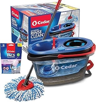 EasyWring RinseClean Microfiber Spin Mop & Bucket Floor Cleaning System with Lavender Pac (Variety Pack)