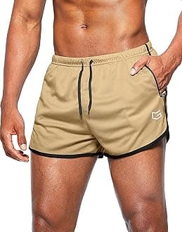 G Gradual Men's Running Shorts 3 Inch Quick Dry Gym Athletic Jogging Shorts with Zipper Pockets