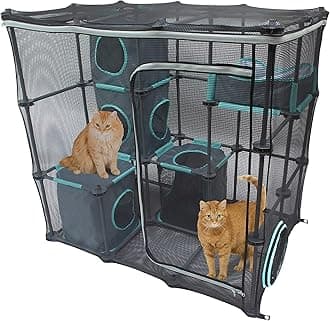 Kitty City Outdoor Catio Furniture and Play Kits for Cats, Outdoor Mega Kit