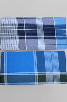 Men's Mixed Cotton Lungi (Multicolour, 2 Mtrs) -Set of 2