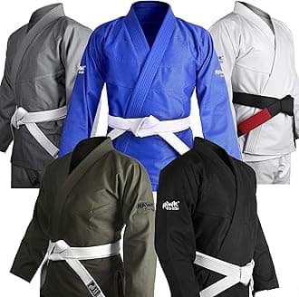 HAWK Jiu JitsuHawk Sports Brazilian Jiu Jitsu Gi for Men and Women with Jacket, Pants, and White Belt for Martial Arts Training
