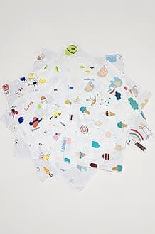 Double Layered Cotton Handkerchief For Women, Girls, Kids/Pure Cotton Face Towel, Printed Hanky (White) (25x25 cm)