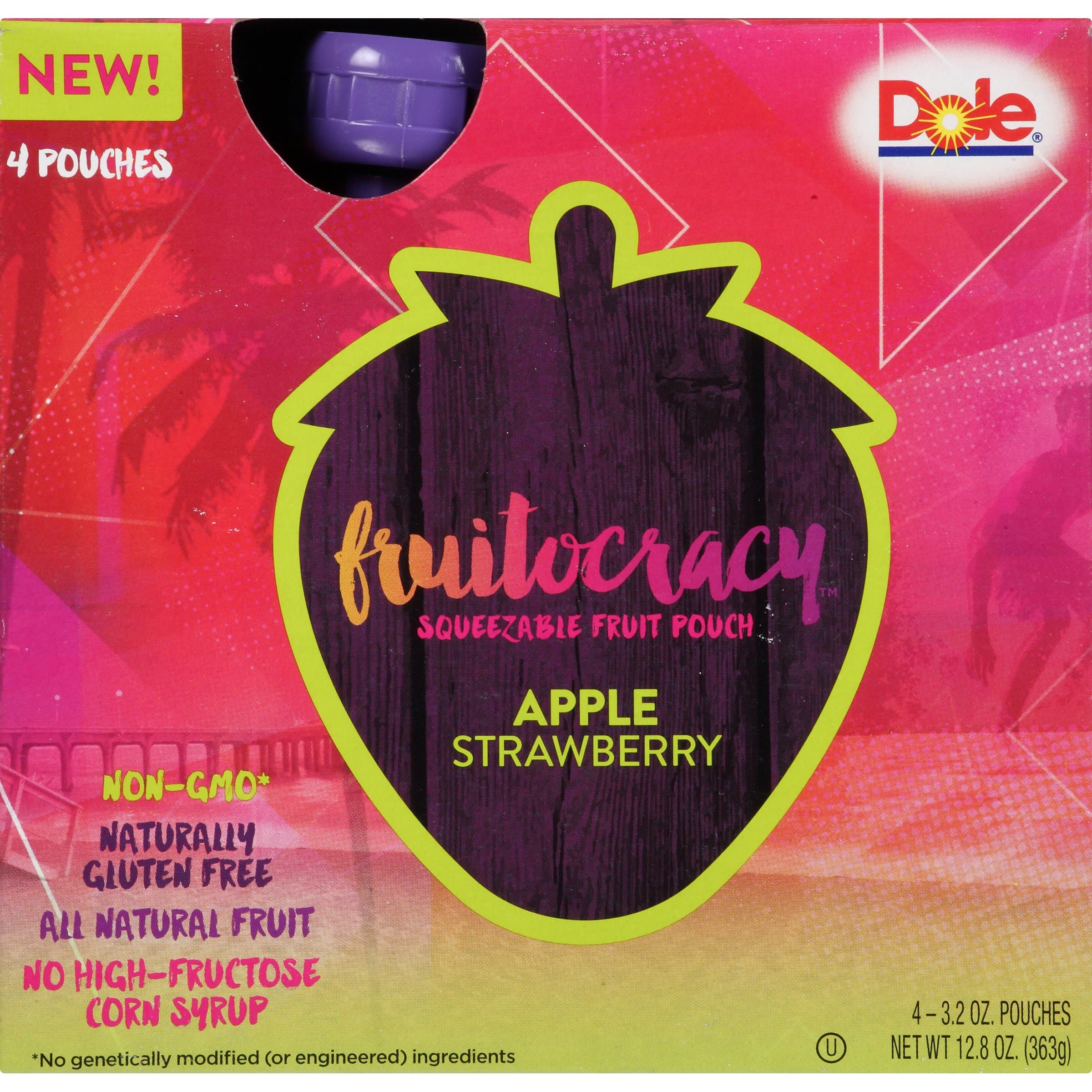 Fruitocracy Fruit Pouch, Apple Strawberry, 3.2 oz, 4 Count (Pack of 8)