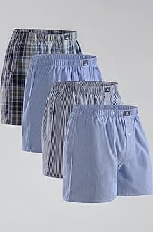 DANISH ENDURANCE Men's 100% Cotton Woven Boxers (4 & 6-Pack) – Loose Fit, Breathable & Lightweight Comfort