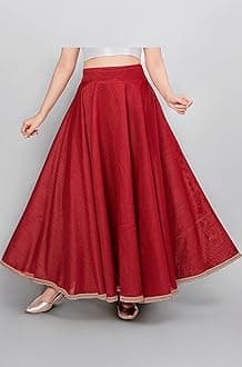 Studio Shringaar Women's Poly Silk Skirt/Lehenga With 8 Meters Maxi Flare (Double Ghera)