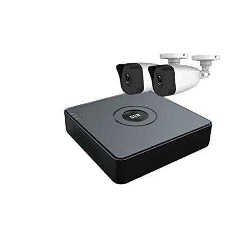HiWatch by Hikvision 1080P IP Security Camera System with 4CH PoE HD NVR and 2x 2.1 Megapixels 1920 x 1080P Weatherproof CCTV Bullet Camera, Power Over Ethernet Kit (2TB Seagate Skyhawk CCTV HDD)