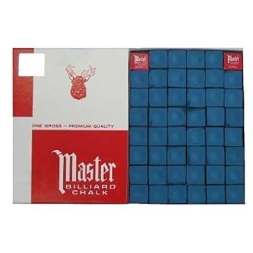 Master Billiards/Pool Cue Chalk, Gross Box, 144 Cubes, Blue by Master