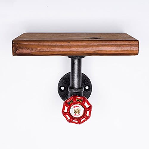 wall shelf Wall Decorations Iron Retro Bookcase Solid Wooden Bookshelf Iron Shelf Wall Mount Shelf Display Flower Stand Retro Wall ( Size : A )