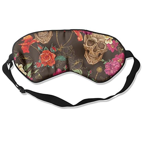 Comfortable Sleep Eyes Masks Rose Skull Pattern Sleeping Mask For Travelling, Night Noon Nap, Mediation Or Yoga