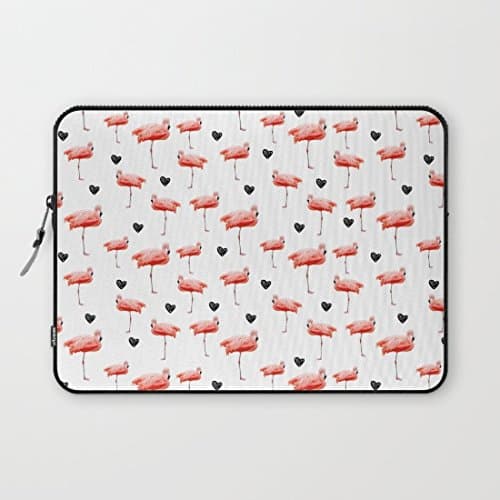Longdong 13 Inches Flamingo Pattern Computer Case Bag Slim Waterproof Neoprene Laptop Sleeve for MacBook Pro / Laptops / Notebook