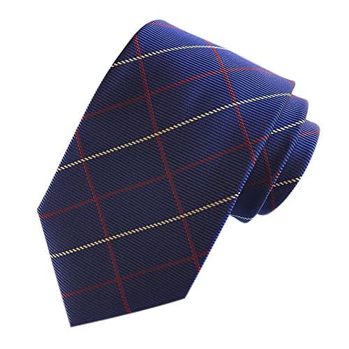 Lebin Men's Fashion Paisley Floral Patterned Handmade Polyester Regular Width Necktie for Wedding Party Formal Occasions (E)