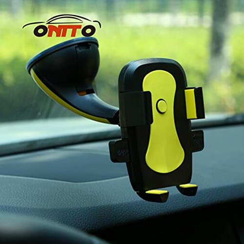 Car Mobilephone Mount, Onito Grip For Pro 2 Dashboard Car Phone Holder / Cars Mount / Universal Cradle Adjustable Phone Mount with Strong Sticky Gel Pad for iPhone 7 7 Plus 6S 6 5S 5C, Samsung Galaxy S7 S6 Note 5 4 HTC, Nokia, LG, Huawei and Other Smartphone (Yellow)