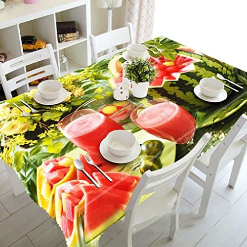 Tablecloth 3D dust-proof environmental tasteless fresh watermelon coffee dining table cloth , 90*150cm