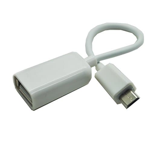 JesurunĀ® Micro USB 2.0 OTG Cable On The Go Adapter Male Micro USB to Female USB for Samusung S6 Edge S4 S3 Android or Windows Smart Phones Tablets with OTG Function (White-(1 Pack))
