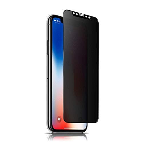 iMoreGro Privacy Screen Protector 4D Curved Anti-Spy Anti-Peep Full Coverage Tempered Glass Screen Cover Shield Compatible with iPhone Xs MAX, 6.5 Inch,Ultra Clear - Black