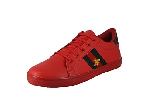 by LeatherKraft Men's Red Sneakers