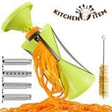 Kitchen Item Premium Spiralizer- Best New and Improved 4 Blade Vegetable Cutter- Pasta Zucchini Noodle Spaghetti Maker