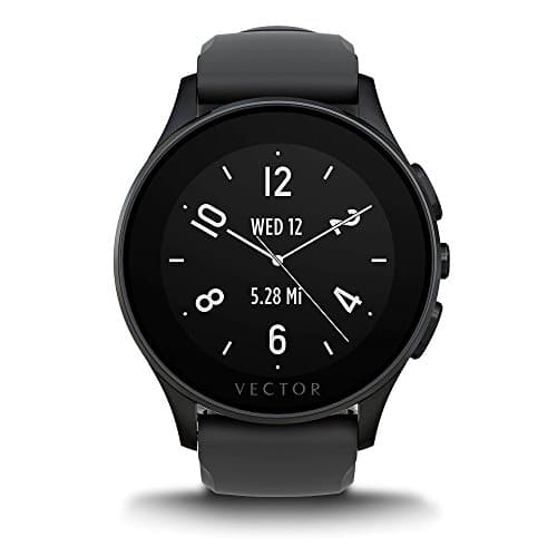 Vector Watch Luna Smartwatch -30 Day+ Autonomy, 5ATM, Notifications, Activity Tracking - Black Case/ Black Silicon-Sport