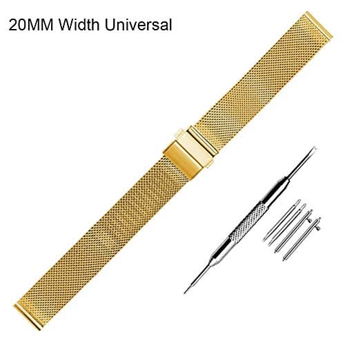 earlyad For Milanese Strap Stainless Steel Quick Release Replacement Double Press Clasp(Double Raw Ear + Double Needle + Disassembly Tool)