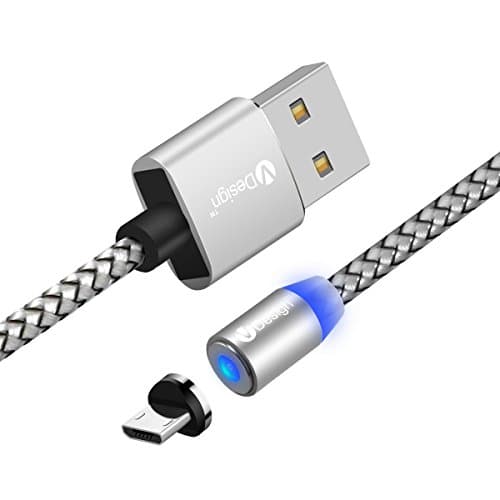 UGI Micro USB Magnetic Cable 3 Pack 6.6ft USB Android Charging Cable Adapter Fast Charger Braided with LED Light for Samsung S2 S3 S4 S6 S7 Edge, Note 2/3/4/5,Tab S2 S, LG G4 G7,Sony Xperia and More