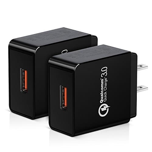 Quick Charge 3.0, 18W USB Wall Charger- iSeekerkit 2Pack Portable Qualcomm Certified QC 3.0 Fast Travel Adapter Block Compatible Samsung Galaxy Note8/S8/S8+, iPhoneX/8, LG G6/V30, HTC 10 and More