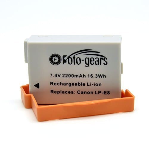 2200mAh LP-E8 Replacement Battery for Canon LP-E8 and Canon EOS 550D, EOS 600D, EOS 700D, EOS Rebel T2i, EOS Rebel T3i, EOS Rebel T4i, EOS Rebel T5i,LP-E8 Batteries