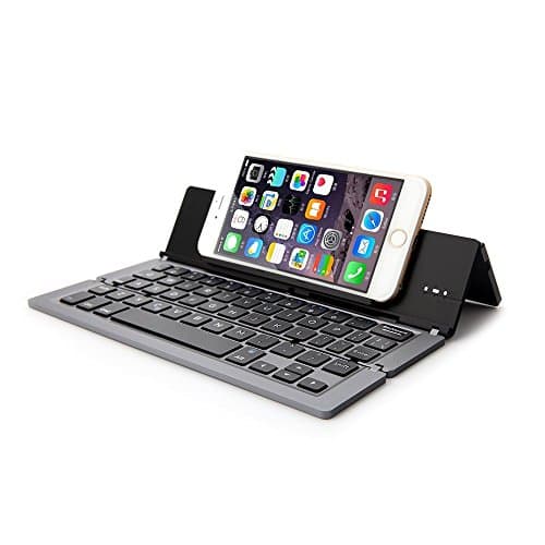 Livehomes Foldable Wireless Pocket Keyboard Universal for Smartphones, Small Tablets, Apple and Android Devices - Black