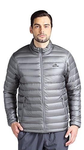 MOUNTEC Outdoors Men's Premium Goose Down Insulated Jacket Packable Lightweight Coat Short Down Coat