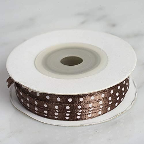 1/8" x 25 Yards Single Side Satin Polka Dot Ribbon Wedding Decorations Favors (Chocolate Brown)