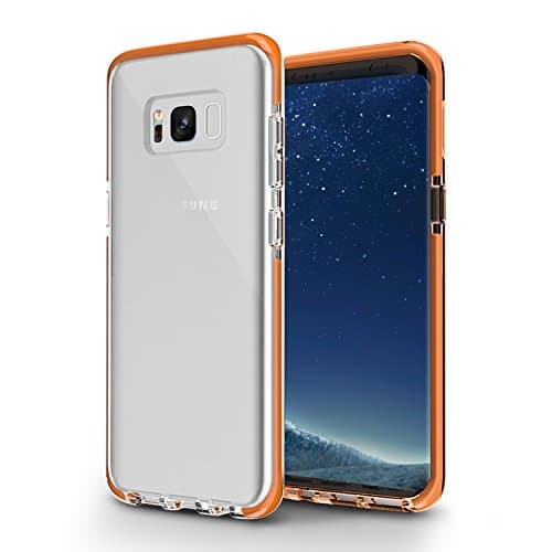 Samsung Galaxy S8 Plus Case, MIATONE Slim Shock Absorption Soft TPU+TPE Bumper Clear Case for Samsung Galaxy S8 Plus - Orange